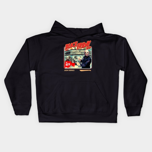 Black Friday Jason Voorhees Kids Hoodie by OrcaDeep